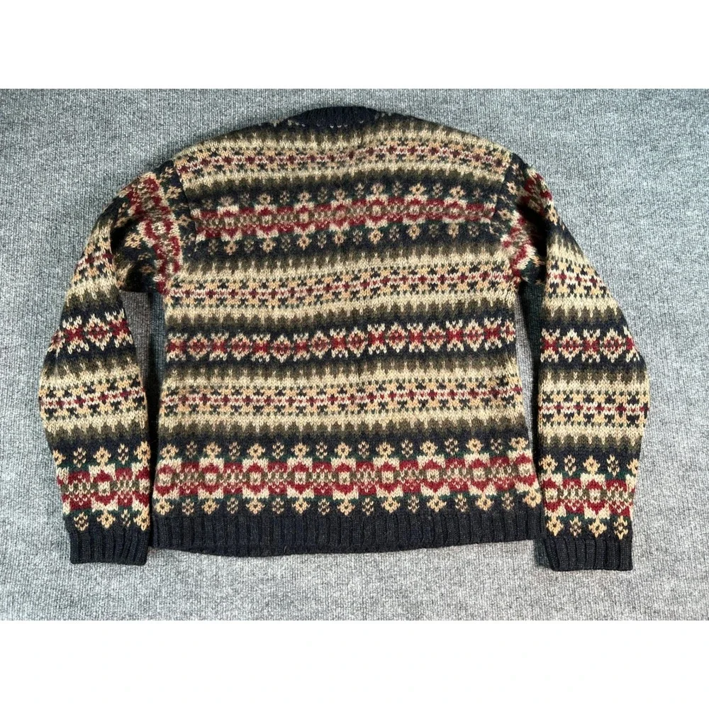 Vintage Abercrombie & Fitch Sweater Mens Large Multi Fair Isle Knit Crewneck